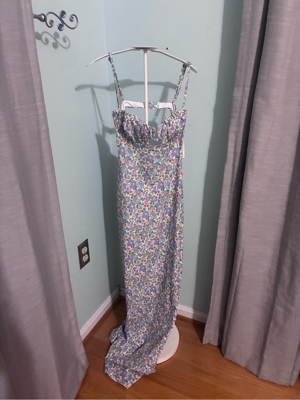 NWT Montce Betsy Petal Lavender Green Floral Maxi Swim Dress